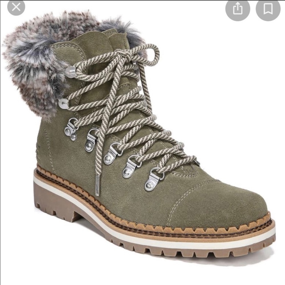 Sam Edelman Fur Lace-Up Boot - like new!